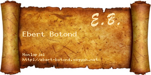 Ebert Botond névjegykártya
